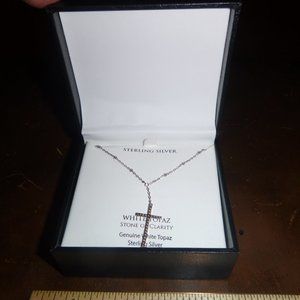 Jewelry - Sterling Silver White Topaz Chain & Cross Jewelry - Sterling Silver White Topaz Chain & Cross